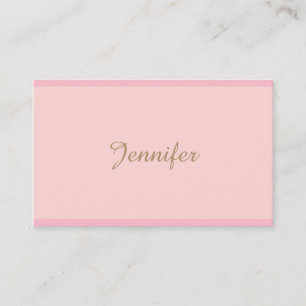 Ausgereifter, moderner Pink Gold Handschrift Text Visitenkarte