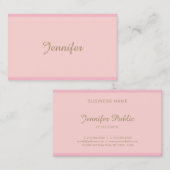 Ausgereifter, moderner Pink Gold Handschrift Text Visitenkarte (Vorne/Hinten)