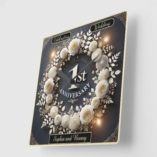 Ausgereifter Papierkram für die Liebe Quadratische Wanduhr (Winkel)