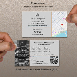 Ausgereifter QR Code B2B Services Grau Empfehlungskarte