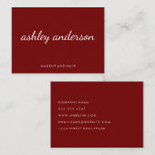 Ausgereifter roter, kursiver Text Visitenkarte (Vorne/Hinten)