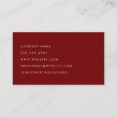 Ausgereifter roter, kursiver Text Visitenkarte (Rückseite)