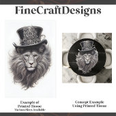 Ausgereifter Steampunklion in Hut E4-Decoupage Seidenpapier