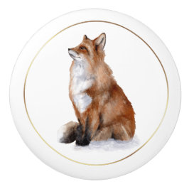 Ausgereifter Vintager Red Fox Reitknob Keramikknauf