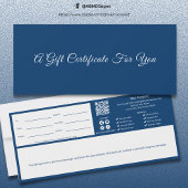 Ausgereiftes Blue White Script-Geschenkzertifikat