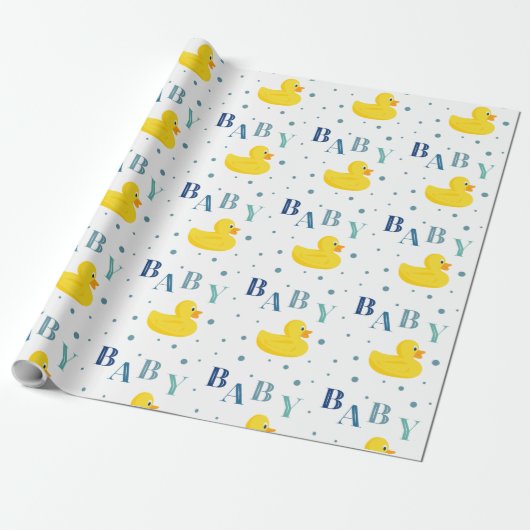 Ausgereiftes Duck Blue Baby Geschenkpapier (Ungerollt)
