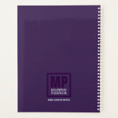 Ausgereiftes Eggplant Lila Square Monogram Logo Planer (Rückseite)