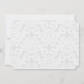 Ausgereiftes Grau-Weiß-Spitzen-Skript Einladung (Rückseite)