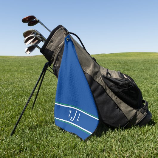 Ausgereiftes Monogram Navy White Golf Handtuch (Gras)