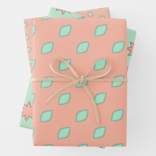 Ausgereiftes Peach Wrapping Paper Flat Sheet Set Geschenkpapier Set (Beispiel)