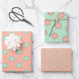 Ausgereiftes Peach Wrapping Paper Flat Sheet Set Geschenkpapier Set