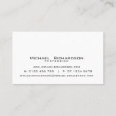 Ausgereiftes Schwarz auf Silver Steel Unisex Visitenkarte (Rückseite)