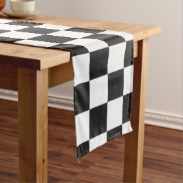 Ausgereiftes Schwarz-Weiß-Muster Großer Tischläufer
