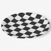 Ausgereiftes Schwarz-Weiß-Muster Pappteller (Schrägansicht)