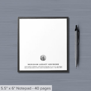 Ausgereiftes Silber-Logo mit Pinsel Notizblock