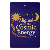 Ausgerichtet mit der kosmischen Energie Boho Celes Mini Klemmbrett (Rückseite)