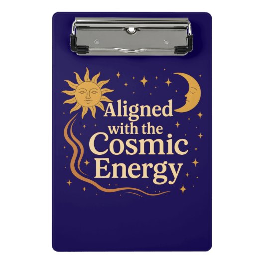 Ausgerichtet mit der kosmischen Energie Boho Celes Mini Klemmbrett (Vorderseite)