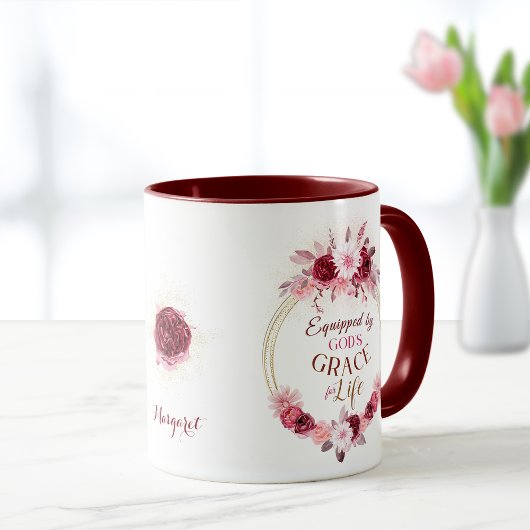 Ausgerüstet mit Gottes Grace Monogram Pink Gold Fl Tasse