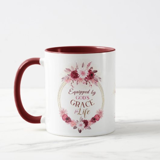 Ausgerüstet mit Gottes Grace Monogram Pink Gold Fl Tasse (Links)