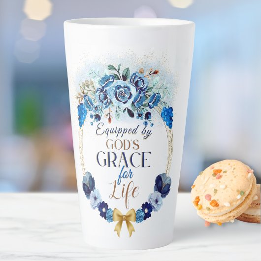 Ausgerüstet von Gottes Grace Elegant Blue Gold Flo Milchtasse