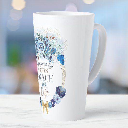 Ausgerüstet von Gottes Grace Elegant Blue Gold Flo Milchtasse