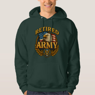Ausgeschiedener ARMY-Entwurf mit Flagge und Adler Hoodie