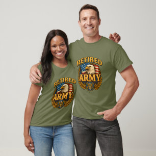 Ausgeschiedener ARMY-Entwurf mit Flagge und Adler T-Shirt