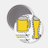 ausgeschnittenes Bier und Zigaretten Magnet (Vorderseite/Rückseite)