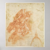 Ausgesetzter Engel und Architekturskizze, c.1600 Poster (Vorne)