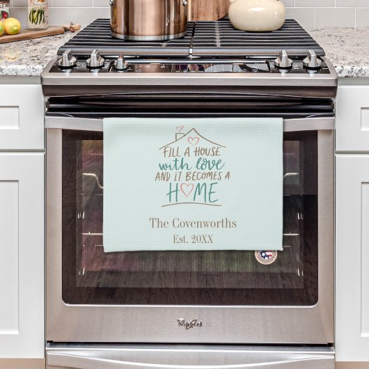 Ausgestattet mit Liebe, benutzerdefinierbar Geschirrtuch