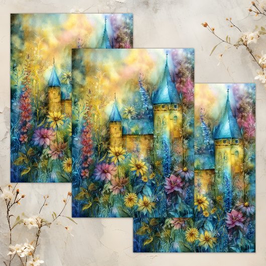 AUSGESTATTETE WASSERFARBE-DECOUPAGE SEIDENPAPIER