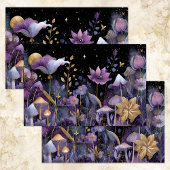 AUSGESTATTETES MIDNIGHT GARDEN DECOUPAGE TISSUPAPI SEIDENPAPIER