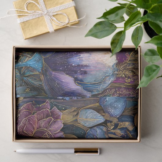 AUSGESTATTETES MIDNIGHT GARDEN DECOUPAGE TISSUPAPI SEIDENPAPIER (Geschenk)