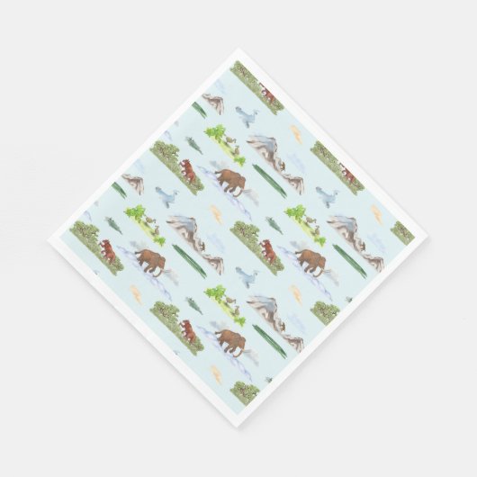 Ausgestorbene Tiertoile Napkins Serviette (Ecke)