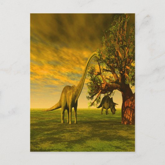 ausgestorbener Brontosaurus-Dinosaurier Postkarte (Vorderseite)