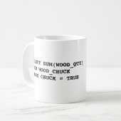 AUSGEWÄHLTE SUMME (WOOD_QTY) VON WOOD_CHUCKWHERE KAFFEETASSE (Vorderseite Links)