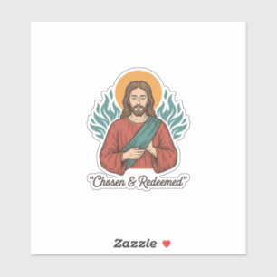 Ausgewähltes und Erlöstes Christliches Vintage-Jes Aufkleber