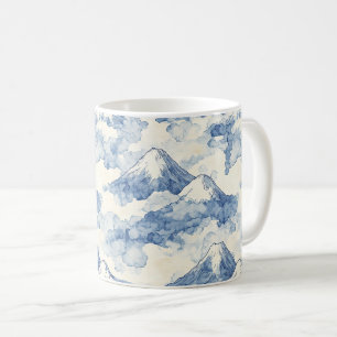 Ausgewogene Blaue Weiße Berge Schnee Kaffeetasse