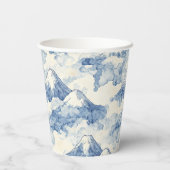 Ausgewogene Blaue Weiße Berge Schnee Pappbecher (Rückseite)