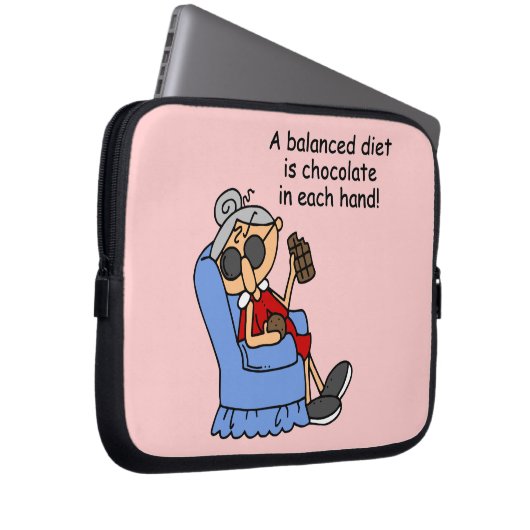 ausgewogene Chocolate Diät Laptopschutzhülle (Vorne Rechts)