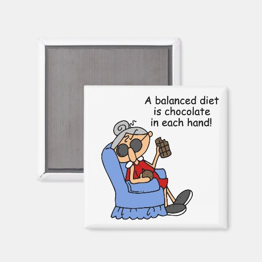 ausgewogene Chocolate Diät Magnet (Vorderseite/Rückseite)