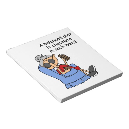 ausgewogene Chocolate Diät Notizblock (angewinkelt)