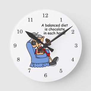 ausgewogene Chocolate Diät Runde Wanduhr