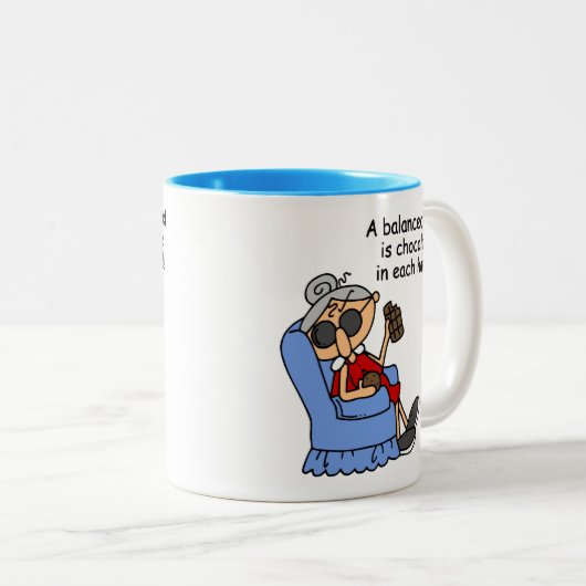 ausgewogene Chocolate Diät Zweifarbige Tasse (VorderseiteRechts)