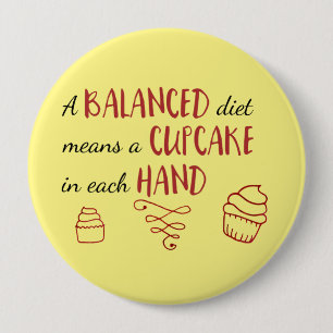 Ausgewogene Ernährung ist ein Kuchen jeder Hand Button