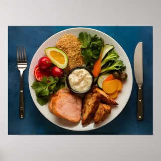 Ausgewogene Form von mageren Proteinen, ganzen Kör Poster