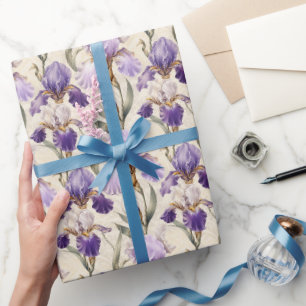 Ausgewogene Luxus-Eleganz-Iris-Blumen Geschenkpapier