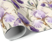 Ausgewogene Luxus-Eleganz-Iris-Blumen Geschenkpapier (Rolleneckpunkt)