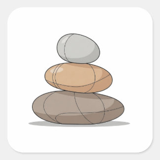 Ausgewogene Minimal-Natur-Zen Quadratischer Aufkleber