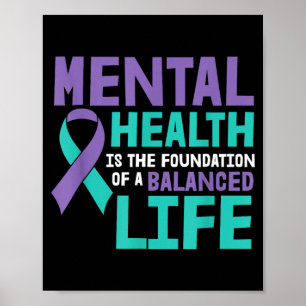 Ausgewogenes Leben Psychische Gesundheitsbewusstse Poster